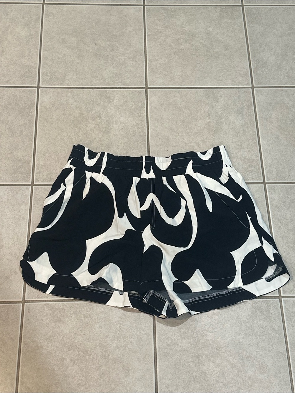 a new day Black and White Abstract Athletic Shorts